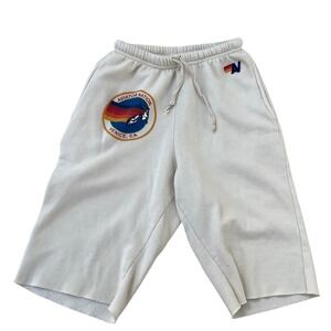 Aviator Nation Mens Venice CA Sweat Shorts Oatmeal Cream Fleece Small USA